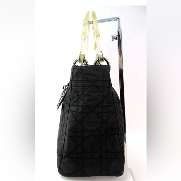 Dior Black Quilted Tote with Silver Accents - Picture 5 of 14
